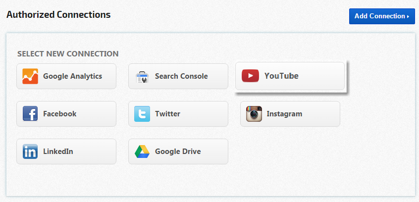 Add authorized YouTube connection