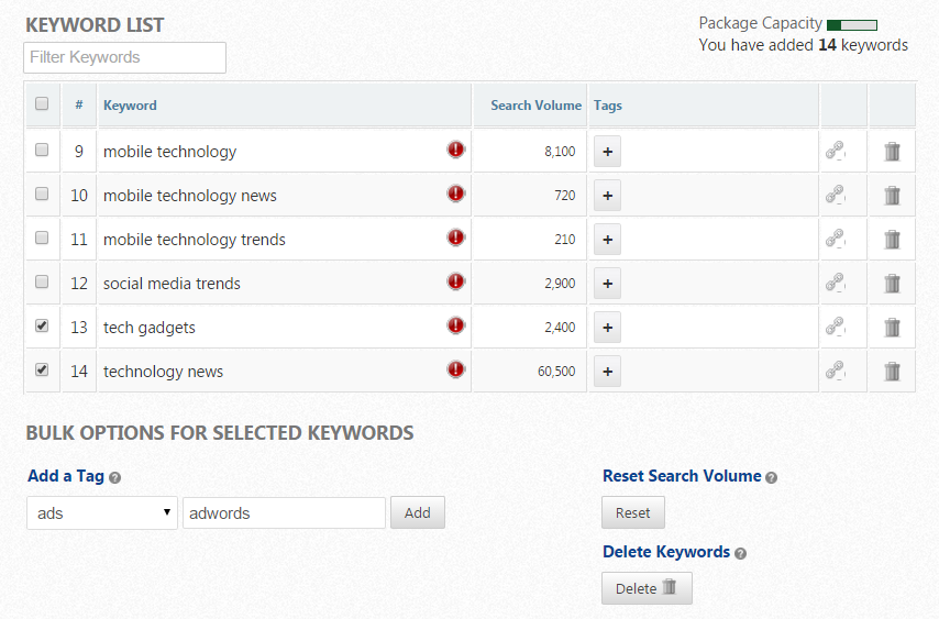 Add multiple tags